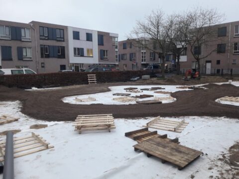 Foto van Landbouwstraat tijdens de werkzaamheden